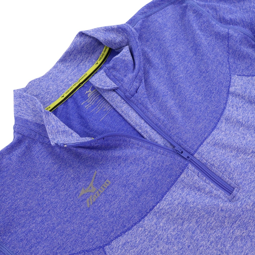 Mizuno Performance XL Blue Heathered Quarter Zip Pullover Athletic Shirt